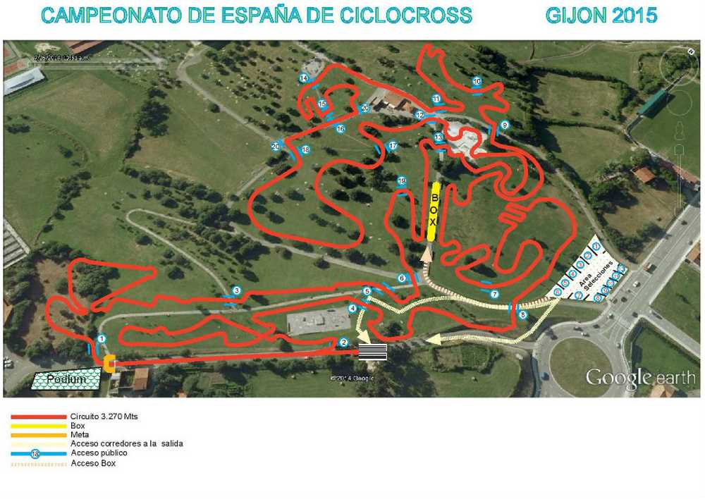 Plano recorrido CE CX Gijón 2015