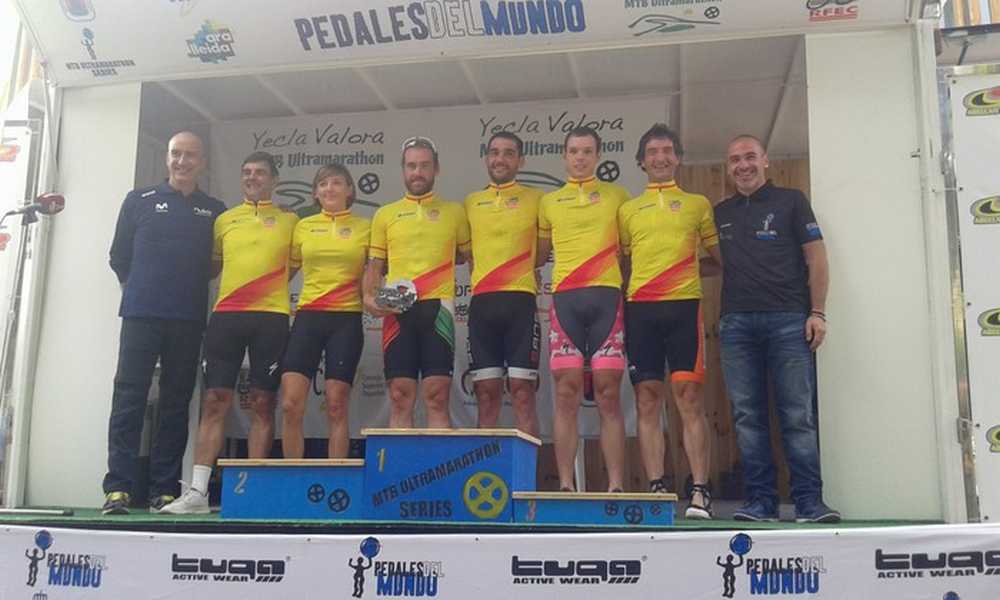 Podio todos los ganadores del Open de España Ultramaratón 2015