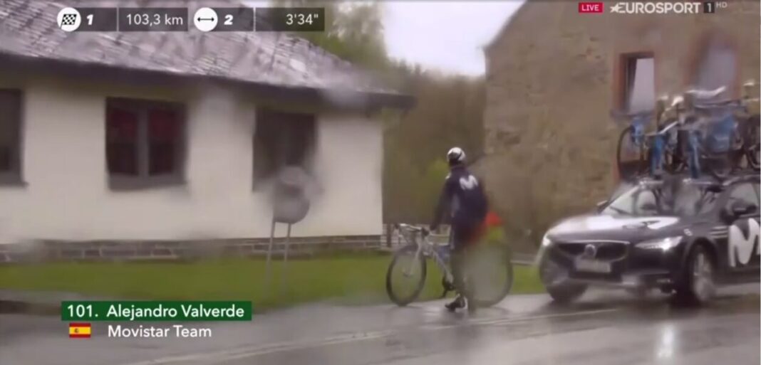 Alejandro valverde se retira de la lieja-bastoña-lieja