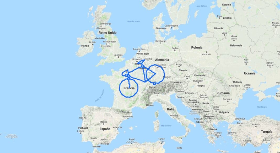 dibujan las bicicleta más grande del mundo